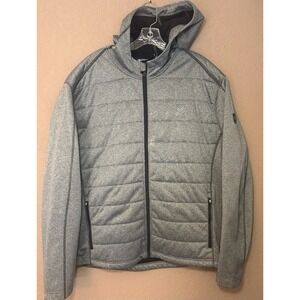 Cutter & Buck Home Depot Gray Men's Altitude Quilted Full Zip Hooded Jacket. XXL